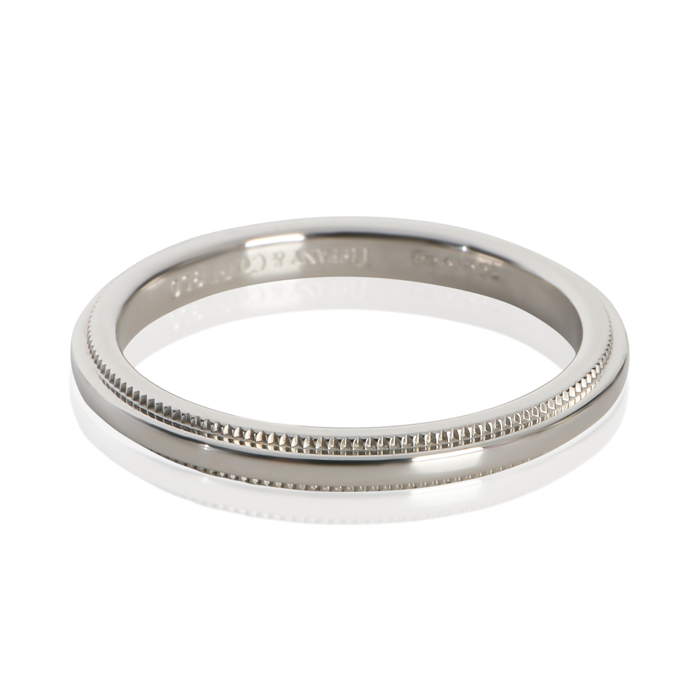 Tiffany & Co. Platinum 2mm Milgrain Band - Picture 1 of 5